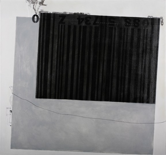 Carbon Base Acrylic, Oil, Graphite on Overlay Canvas 56x60